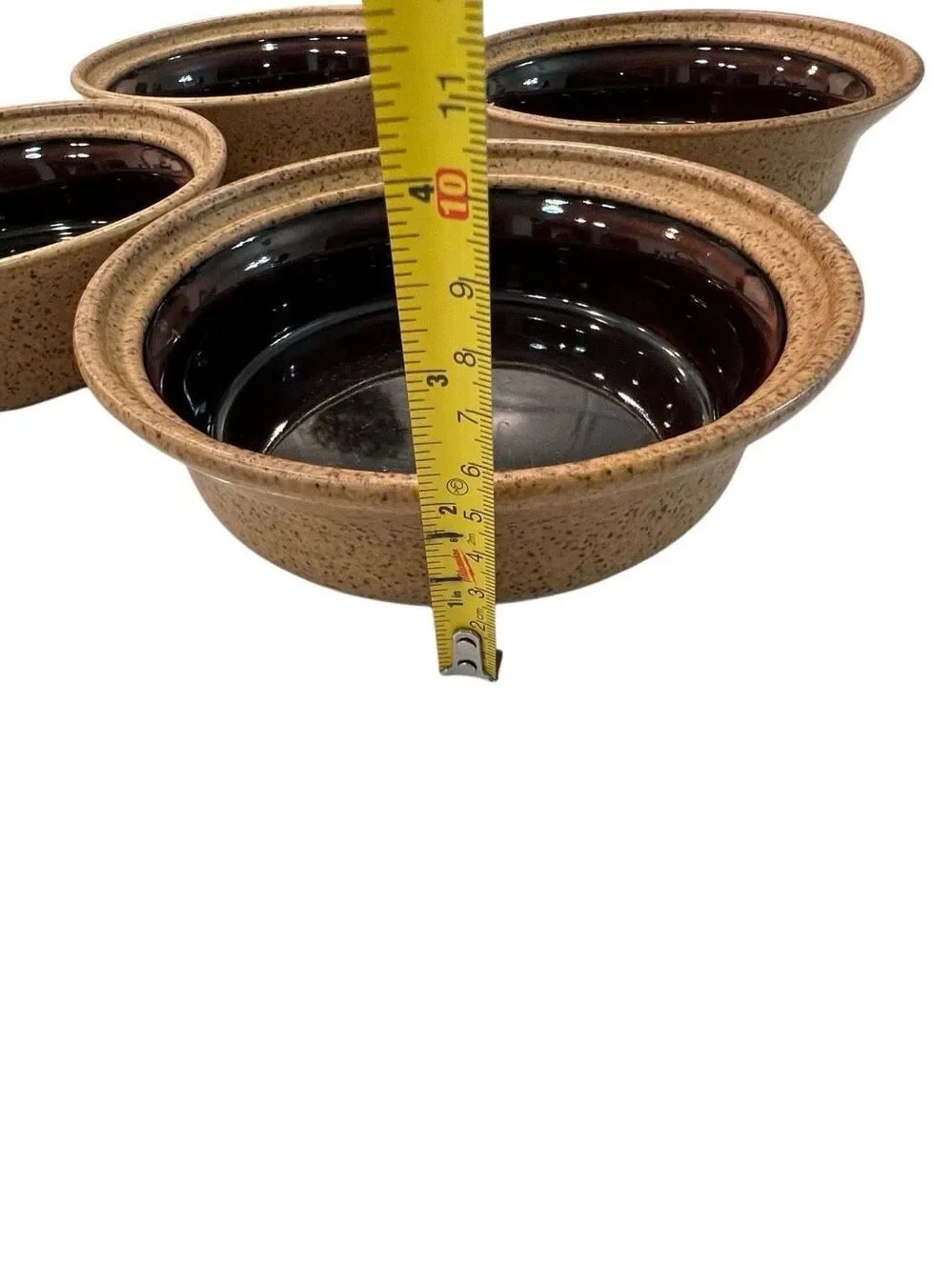 Set of 4 Mikasa Le Buffet Potter's Secret G1010 Japan Oval Serving Bowls Brown